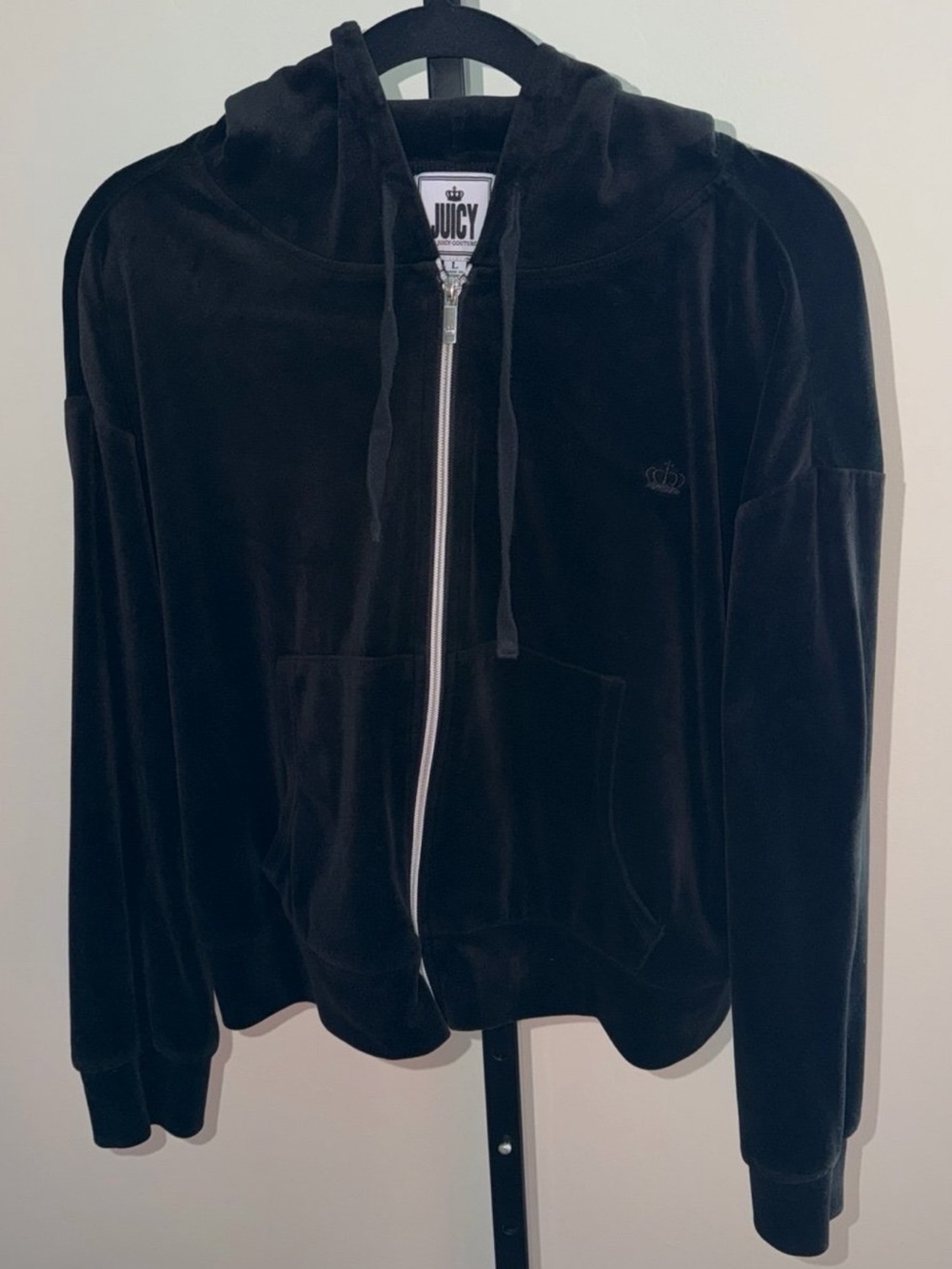 Vintage Juicy Couture Black Velour Zip Hoodie Logo Y2K
Women's Sz L